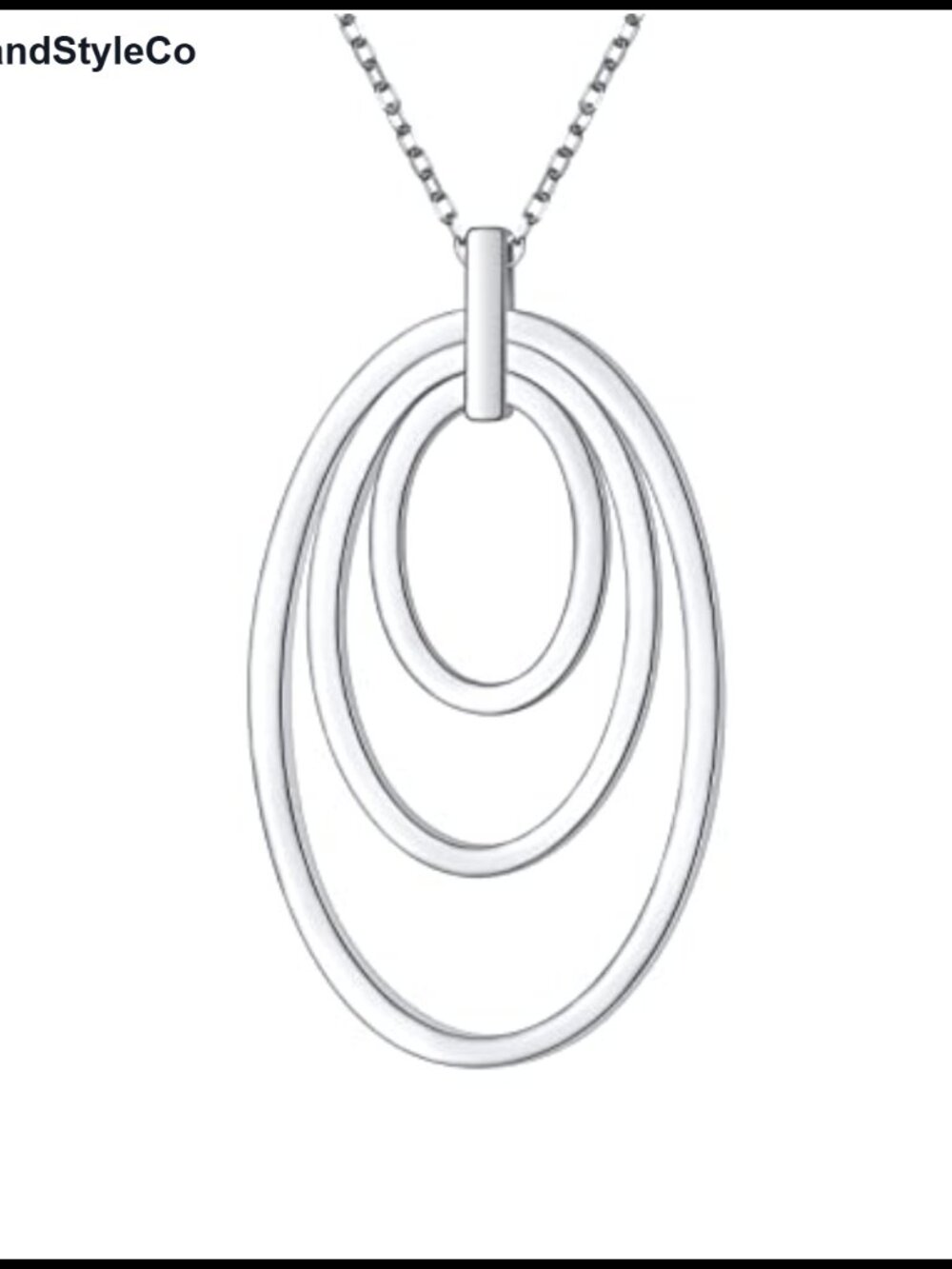 S925 Sterling Silver Long Chain Sweater Pendant Necklace 28"